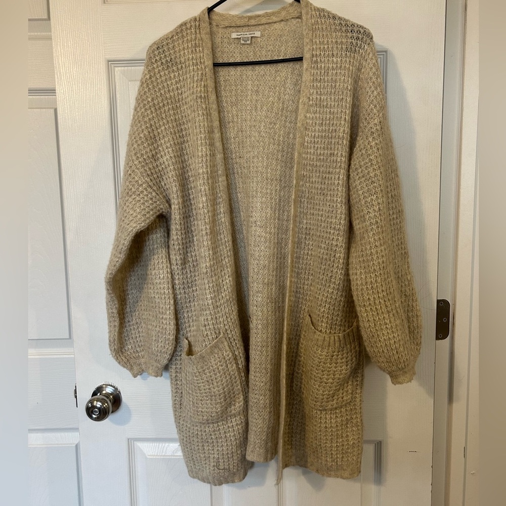 American Eagle Outfitters Tan Knit Cardigan